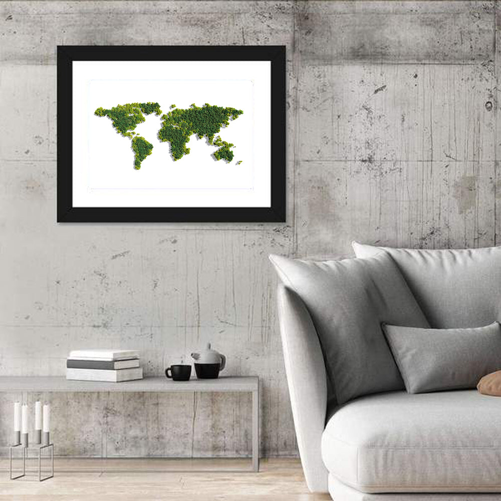 Forest Canopy World Map Wall Art