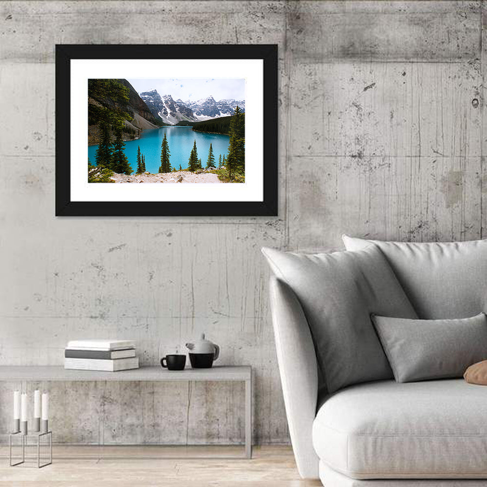 Moraine Lake, Canada Wall Art in a room, landscape