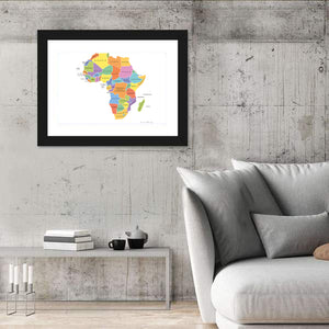 Africa Single States Political Map Wall Art