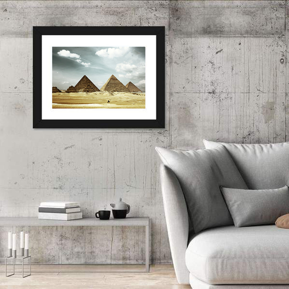 Great Pyramids of Giza Wall Art in a room, landscape