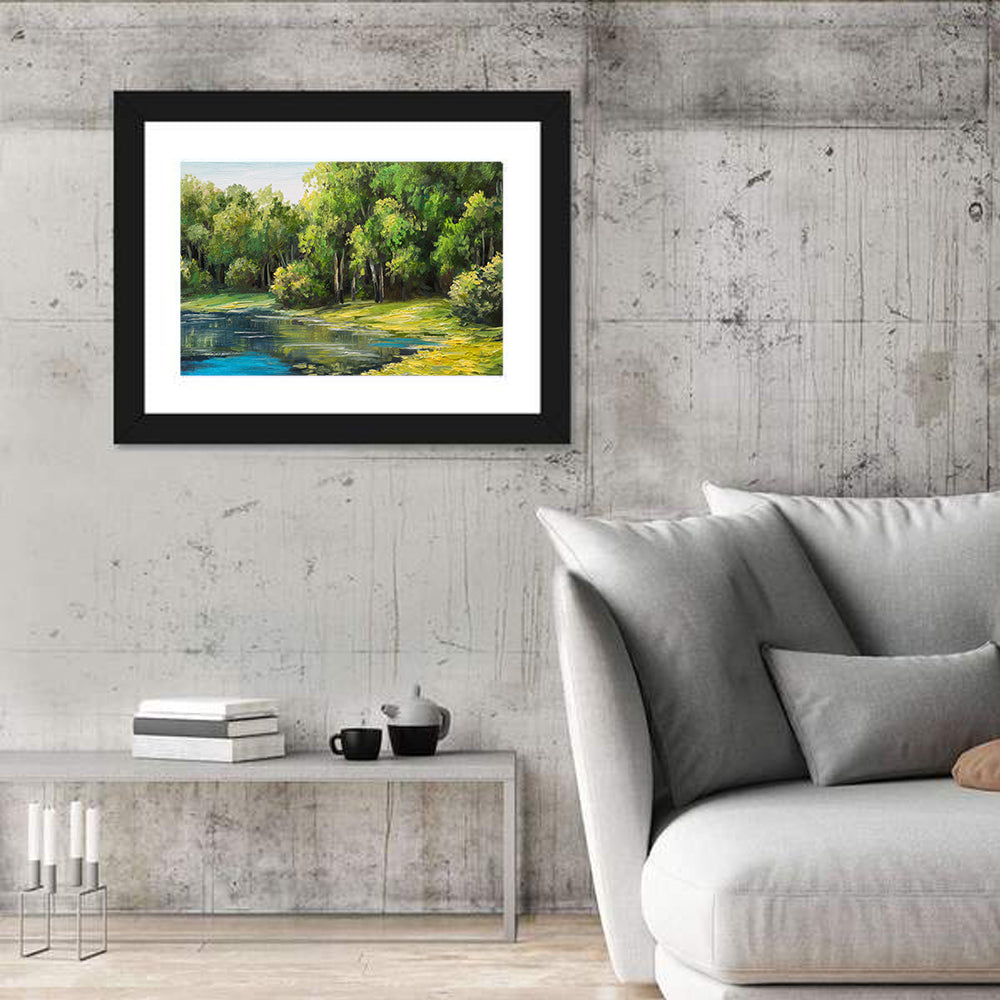 Tranquil Forest Lake Wall Art