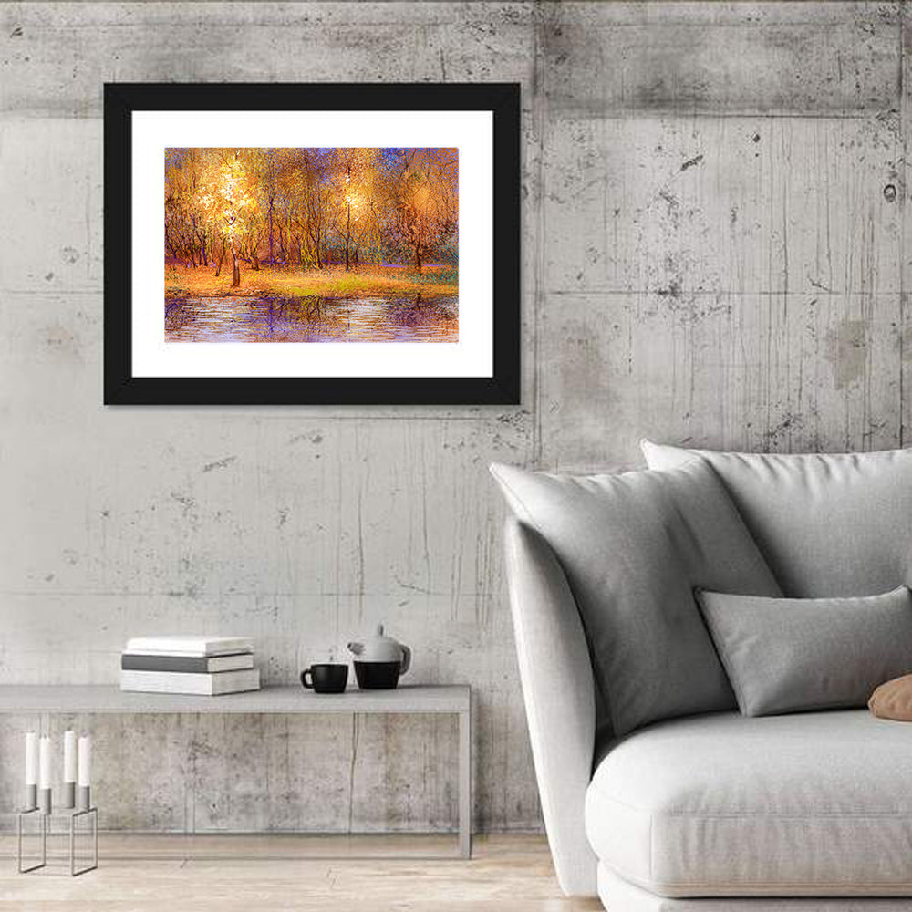 Autumn Lake Reflection Wall Art
