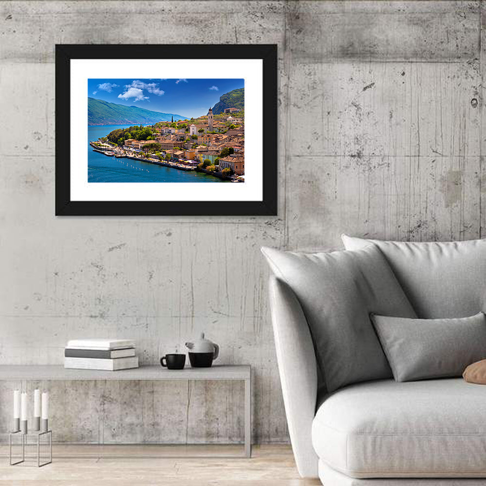 Limone Sul Garda Waterfront View Wall Art in a room, landscape