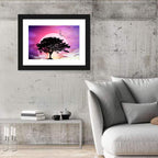 Tree Beneath Twilight Moon Wall Art