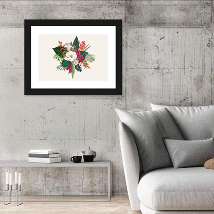 Tropical Bouquet with White Flower Wall Art