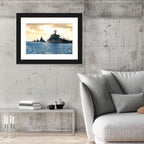 Naval Fleet at Golden Sunset Wall Art