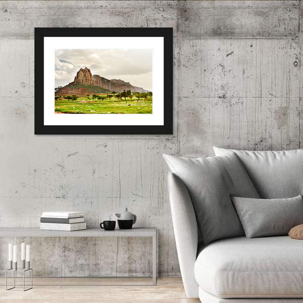 Tigray Mountain Meadow Wall Art in a room, landscape