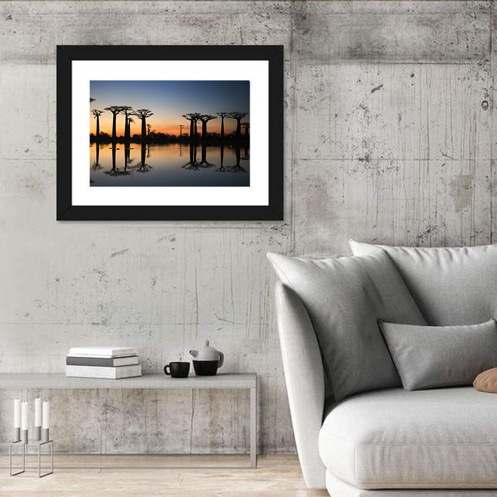 Avenue of the Baobabs at Sunrise Wall Art in a room, landscape