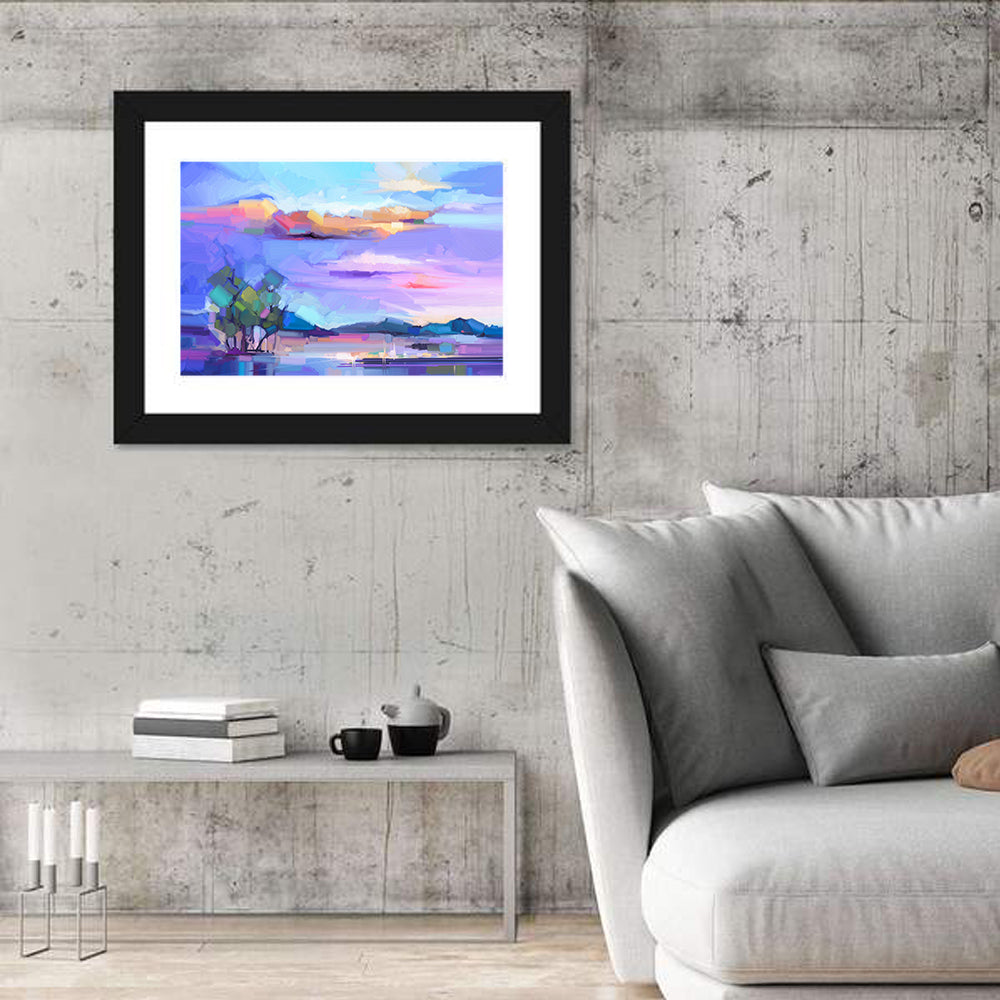 Dusk Lake Reflection Wall Art