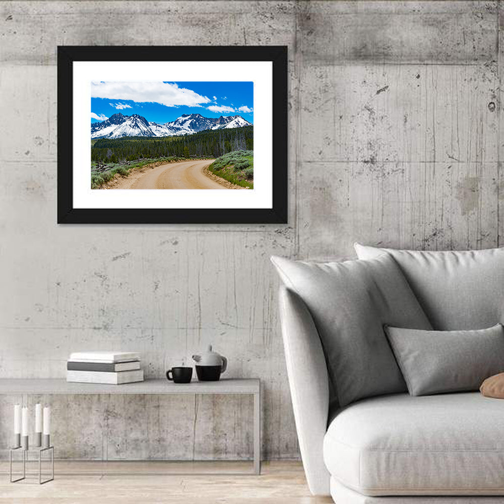 Sawtooth Byway Dirt Road, Idaho Wall Art in a room, landscape
