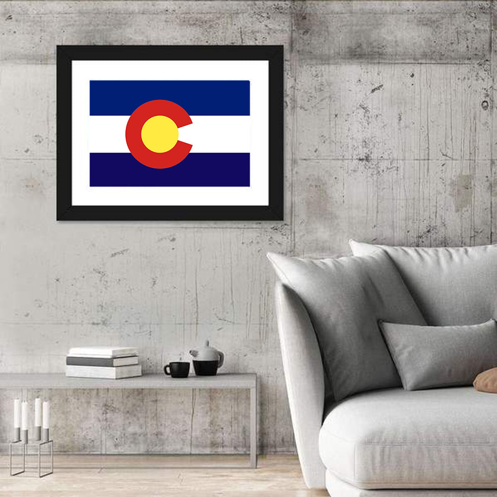 Colorado State Flag Wall Art in a room, landscape
