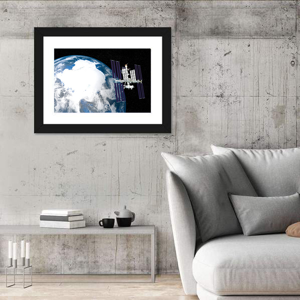 Iss Over Antarctica Wall Art