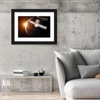 Satellite Over Earth at Sunrise Wall Art