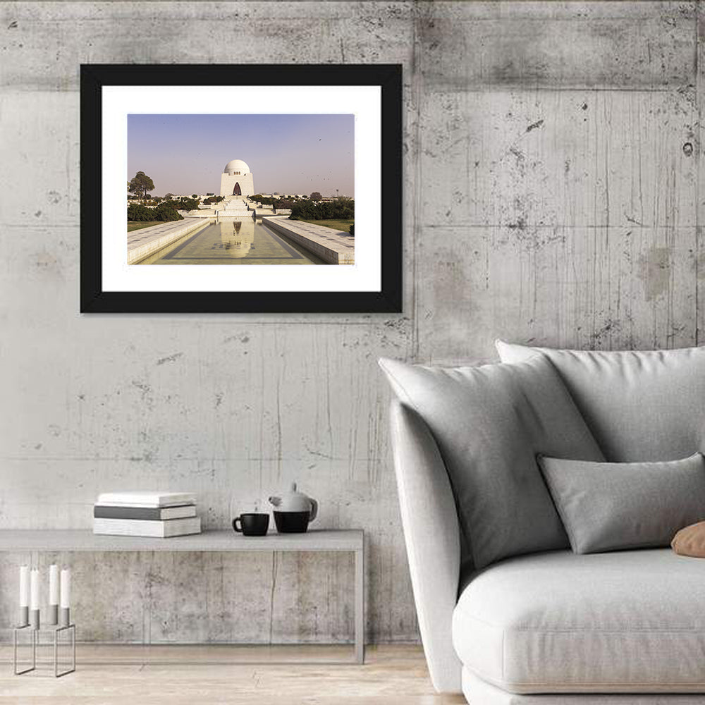 Mazar-e-quaid Mausoleum Reflecting Pool Wall Art in a room, landscape