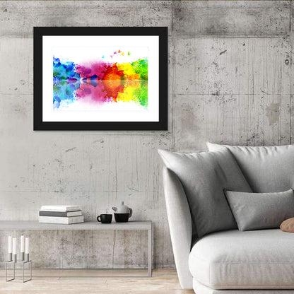 Mirrored Flock of Birds Watercolor Wall Art