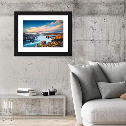 Godafoss Waterfall at Golden Hour Wall Art