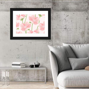 Pink Sakura Magnolia Pattern Wall Art