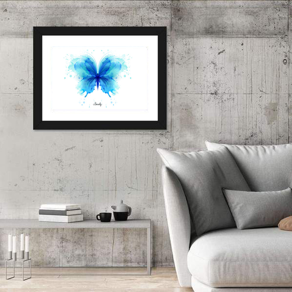 Translucent Blue Butterfly Wall Art