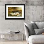 Wooden Boat with Straw Hat Wall Art