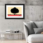 Red Horizon Tree Silhouette Wall Art