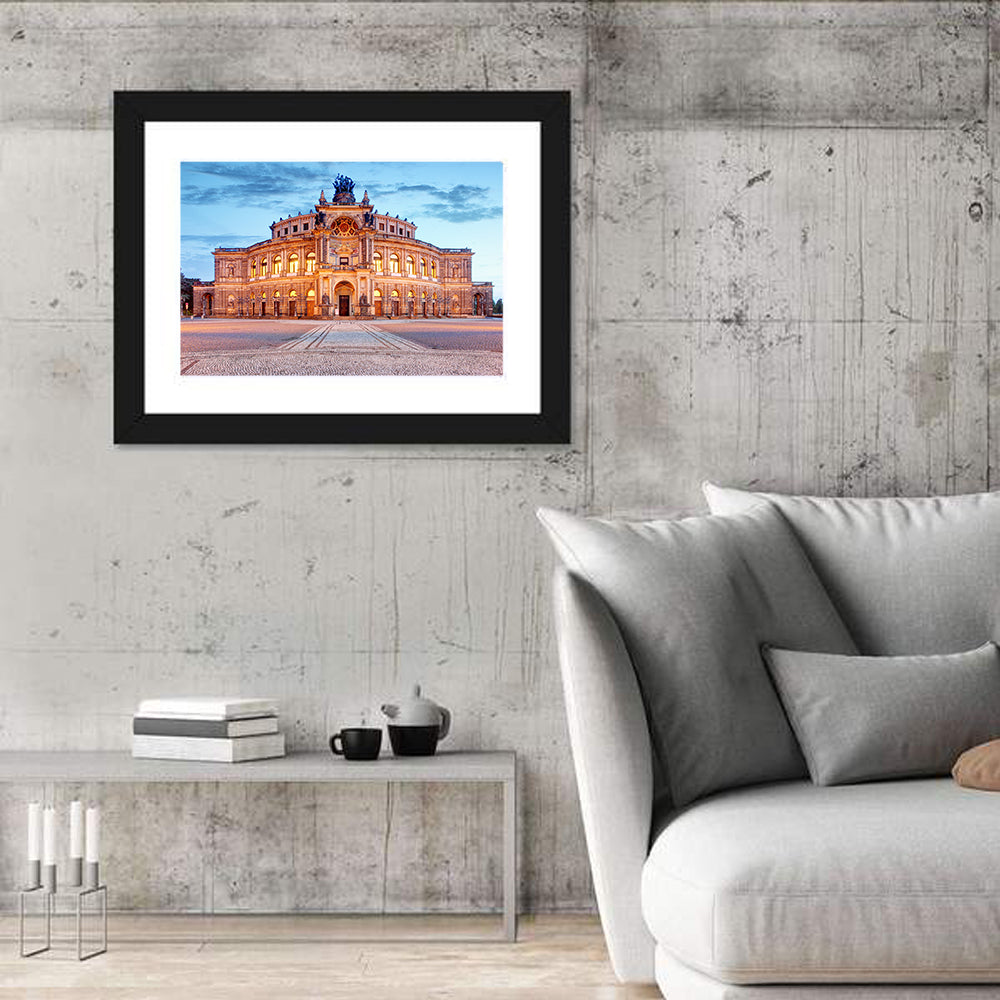 Semperoper Dresden at Twilight Wall Art in a room, landscape