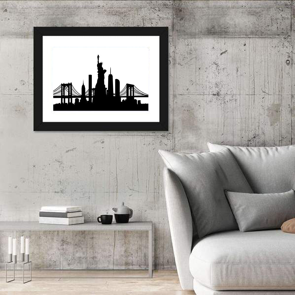 New York City Skyline Silhouette Wall Art