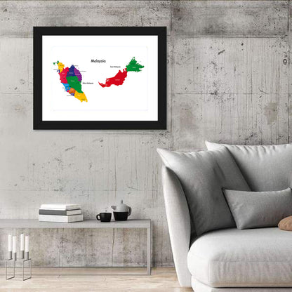 Two-part Malaysia Map Wall Art