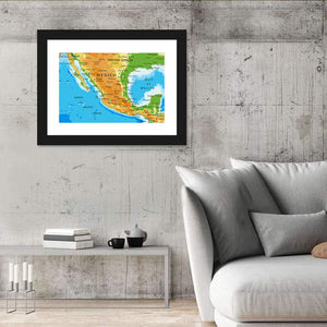 Mexico Relief Map Wall Art