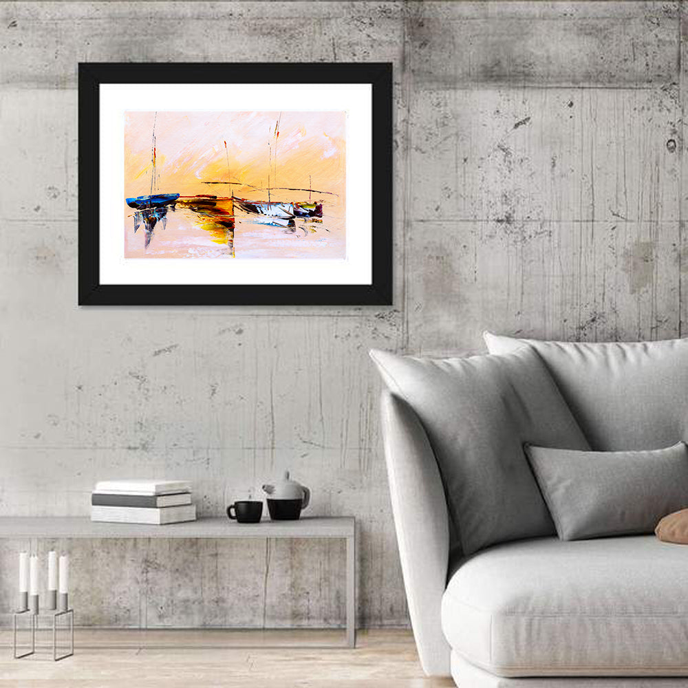 Harbor Boat Reflections Wall Art