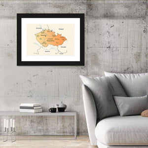 Czech Republic Map Wall Art