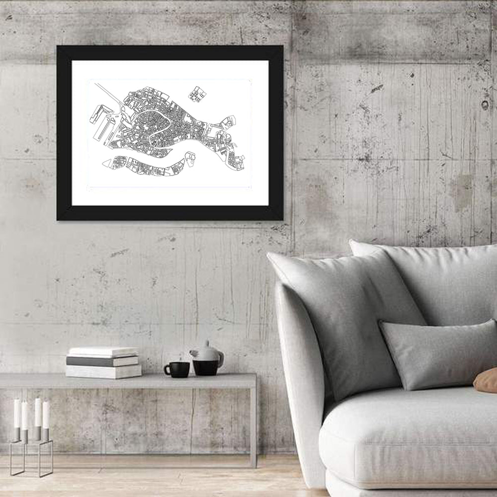 Venice City Map Wall Art