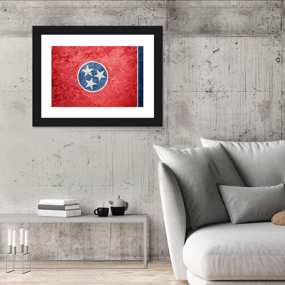 Tennessee State Flag Wall Art in a room, landscape