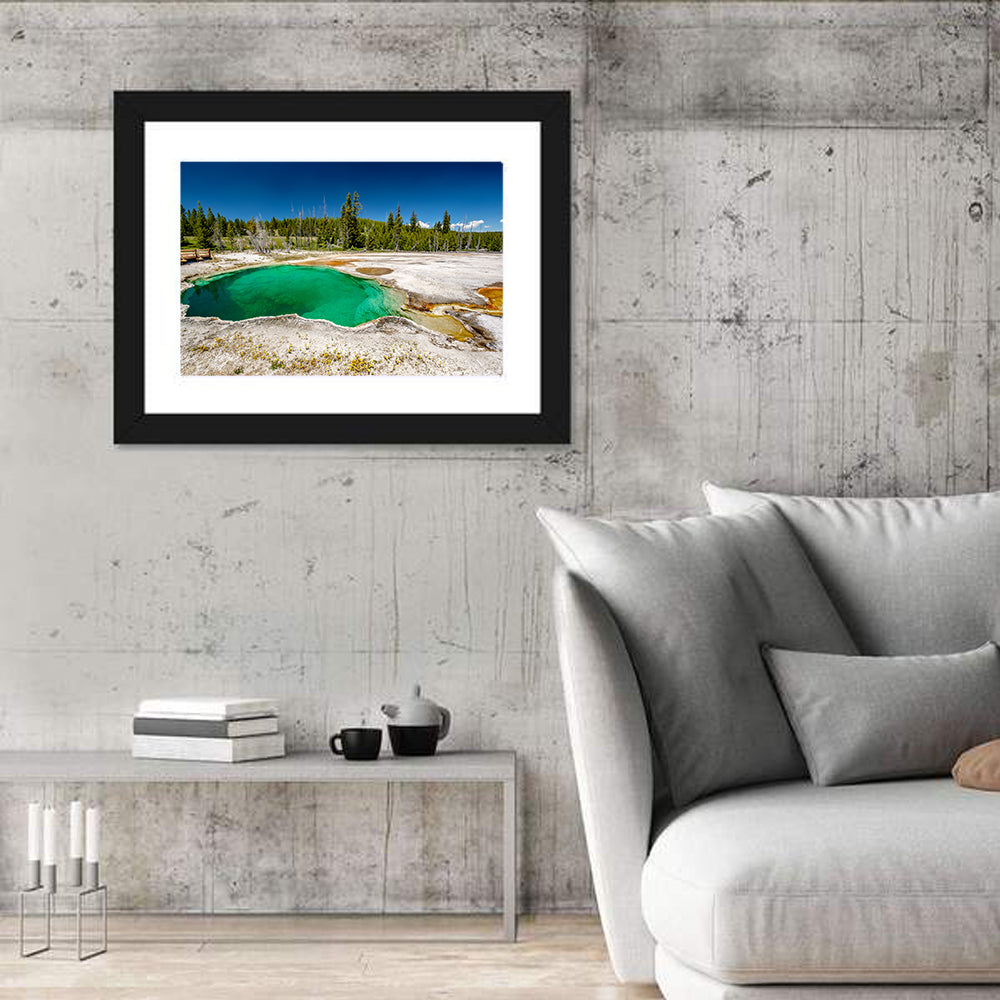 Abyss Pool in Yellowstone Wall Art in a room, landscape