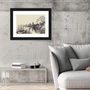 River Flow Scene Wall Art