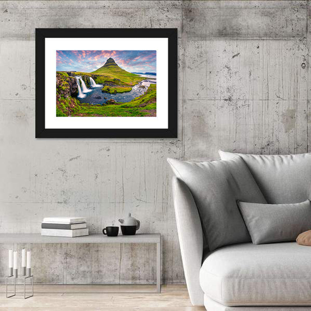 Kirkjufell Peak and Kirkjufellsfoss Wall Art