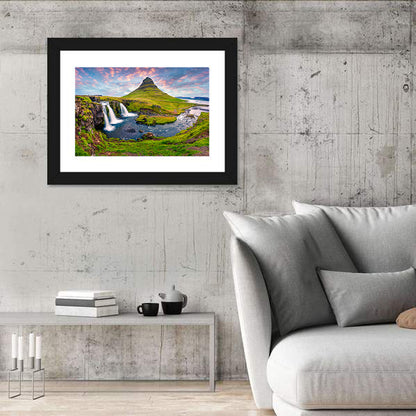Kirkjufell Peak and Kirkjufellsfoss Wall Art
