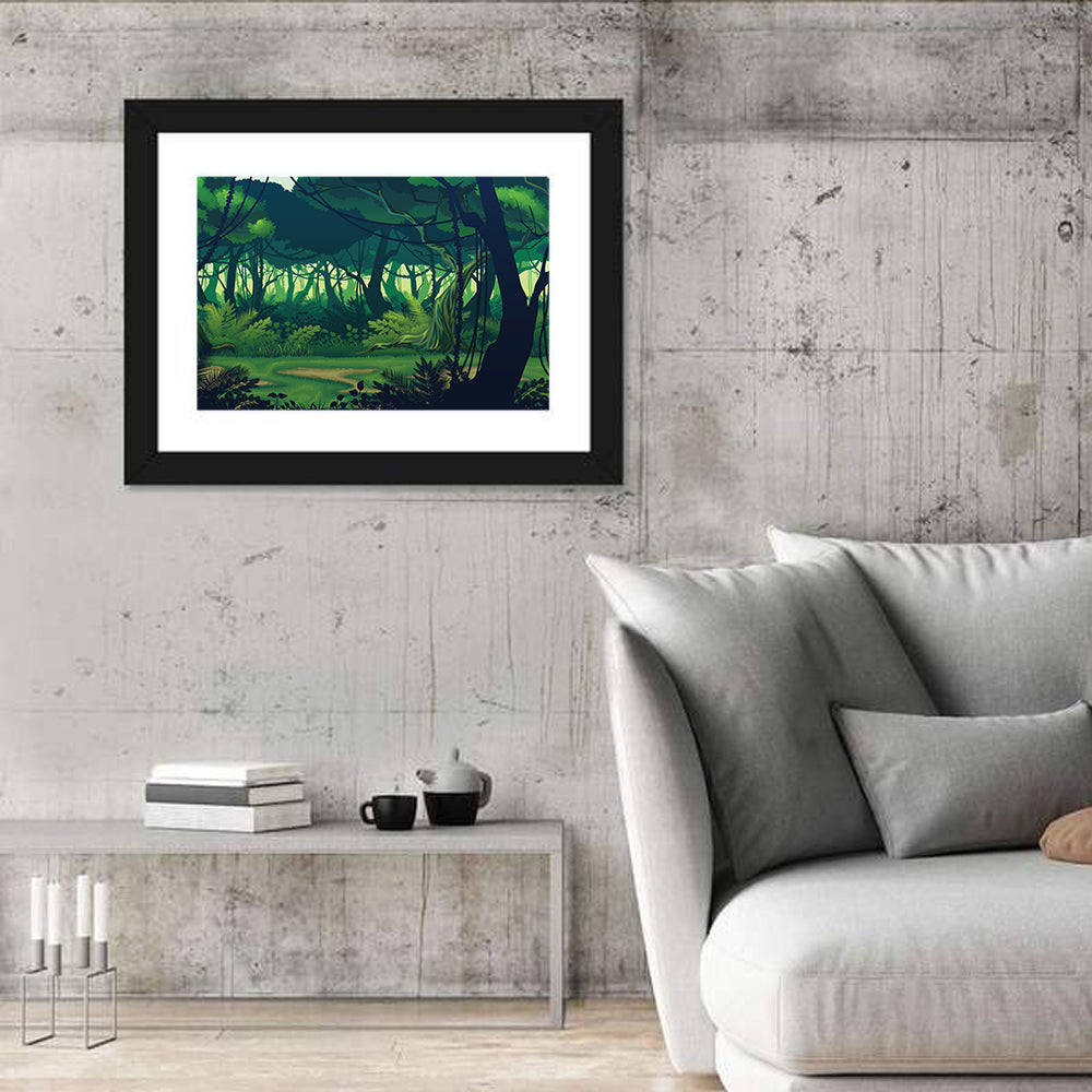 Seamless Jungle Forest Wall Art