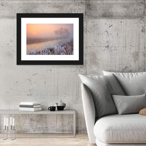 Misty Morning On River Wall Art