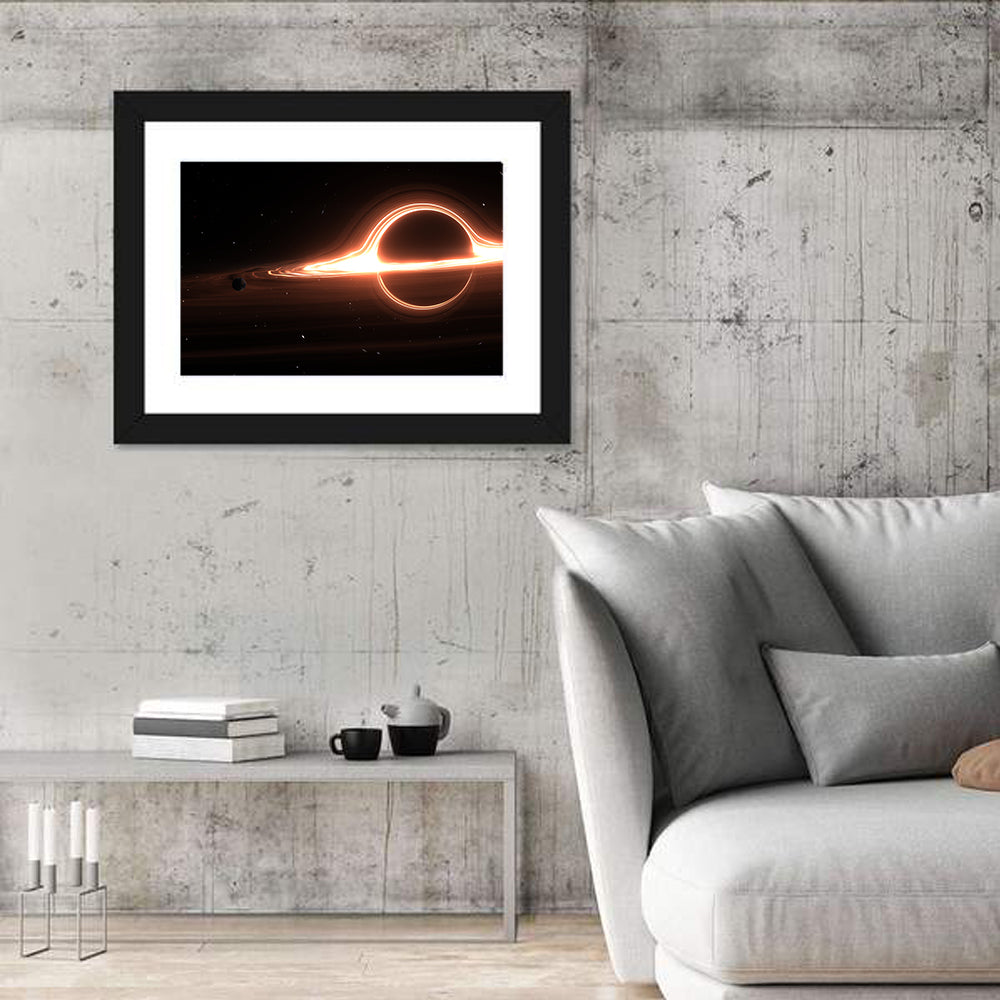 Planet Orbiting a Giant Black Hole Wall Art