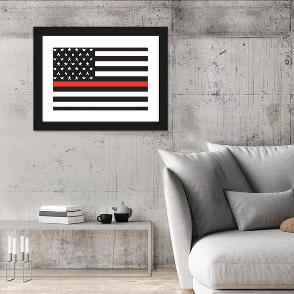 American Flag Minimalist Design Wall Art