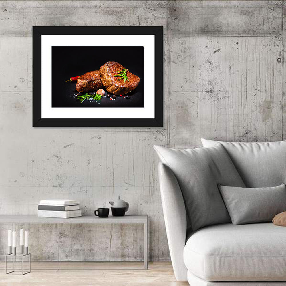 Grilled Beef Fillet Steaks with Rosemary Wall Art