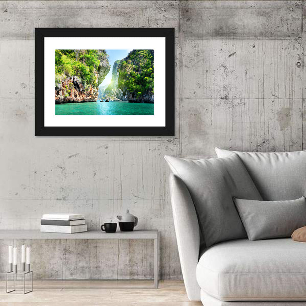 Krabi Cliffs and Teal Sea Wall Art