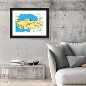 Republic of Turkey Map Wall Art