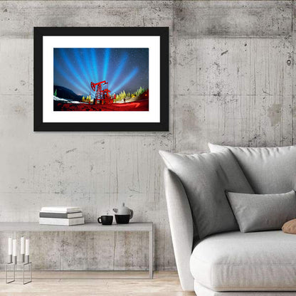 Starry Night Oil Pump Jack Wall Art