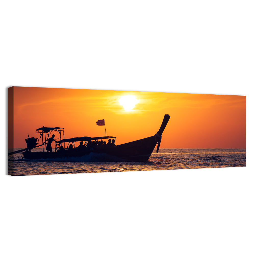 Fishing Boat Sunset Wall Art