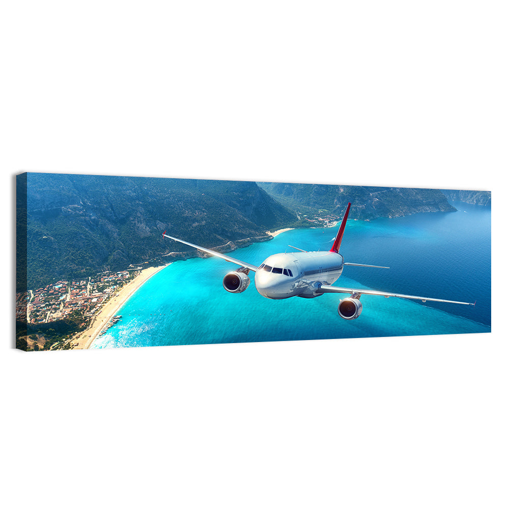 Airplane Over Turquoise Coast Wall Art