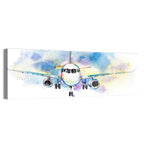 Symmetrical Airplane Watercolor Sketch Wall Art