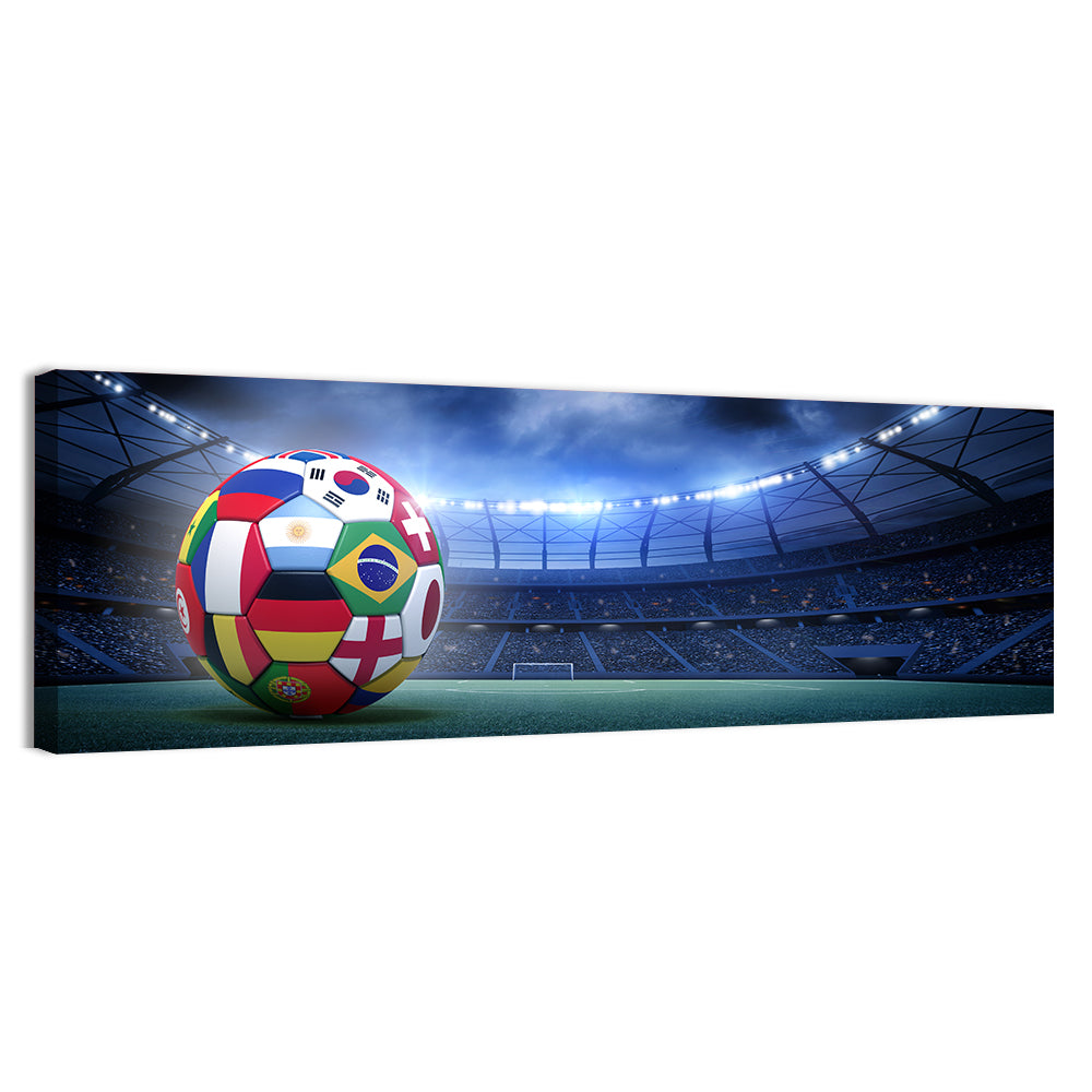 Soccer Ball on Stadium Pitch Wall Art