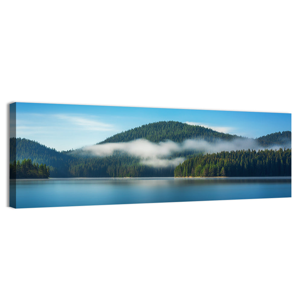 Misty Morning Over Mountain Lake Wall Art