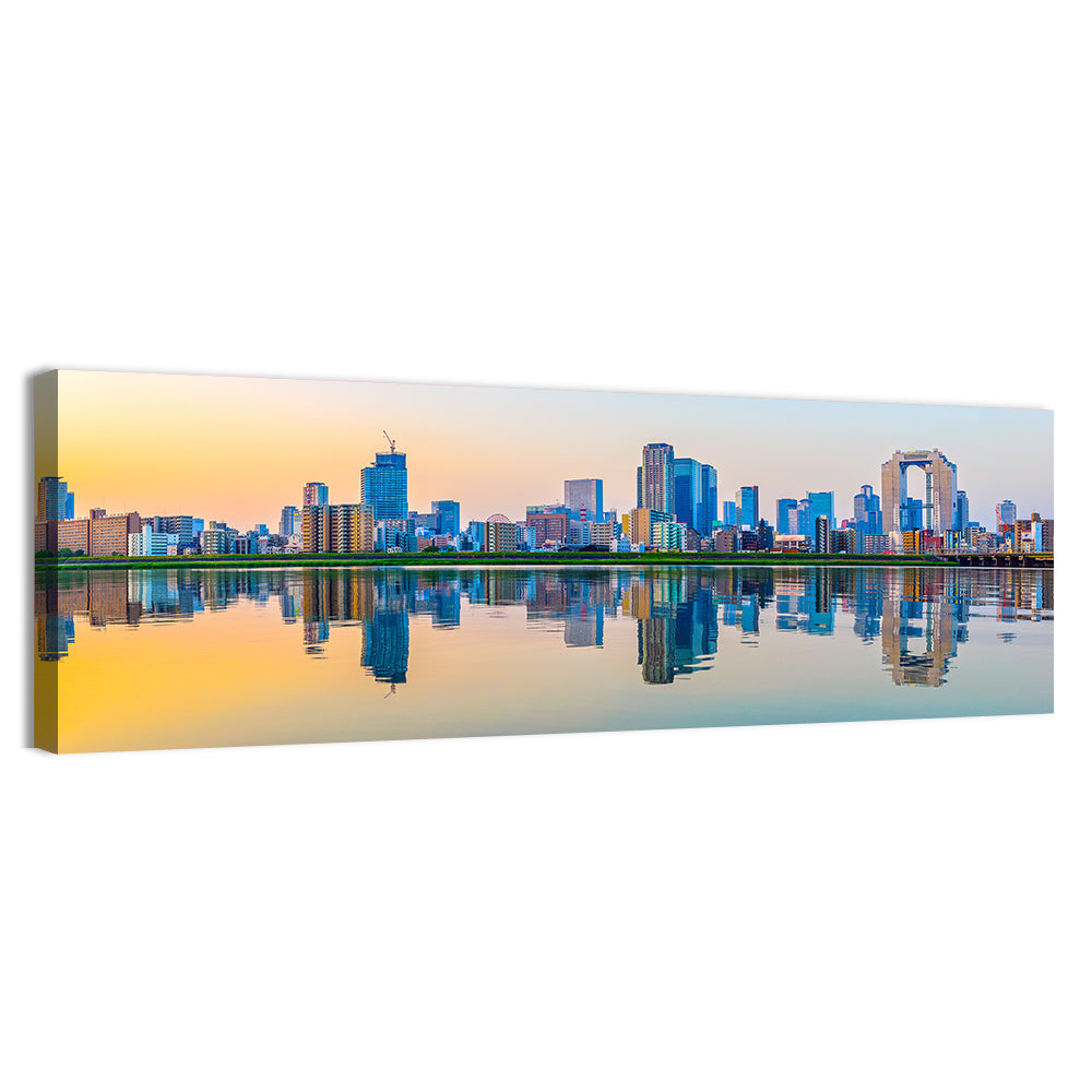 Osaka Skyline at Golden Hour Wall Art